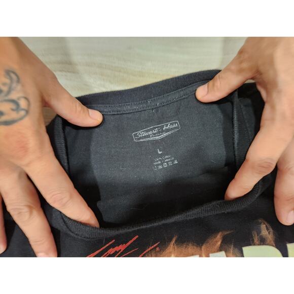 Vtg Tony Stewart #14 NASCAR Stewart-Haas Racing Mobil 1 One Tshirt Size L - Picture 2 of 4